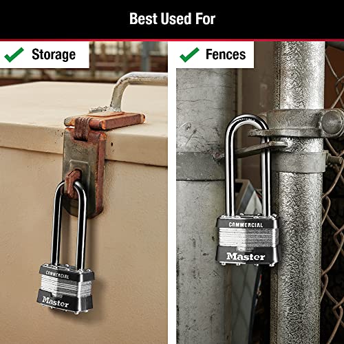 Master Lock 1KALJ Outdoor Padlock with Key, Silver, 1LJ, 1 Pack - Image 5