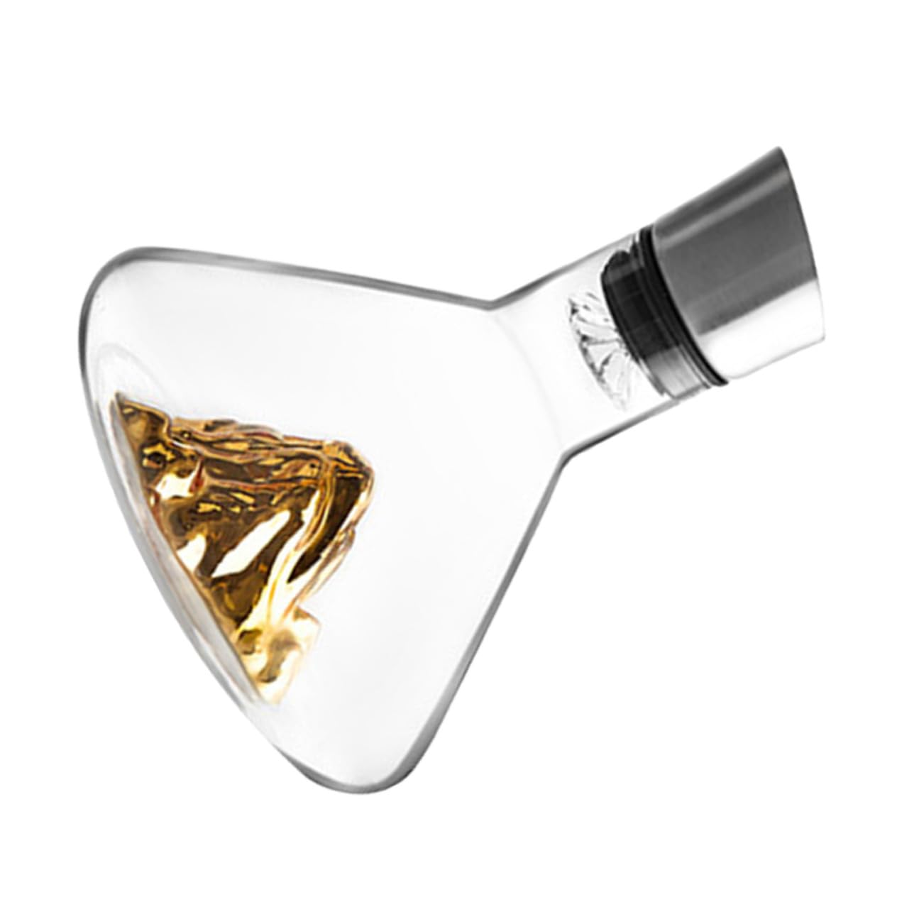Decantador de Vino para Decantar Rápido de 1500ml Dorado en Cristal Diseño Elegante y Sencillo y Decorar Bodega de Vino en Casa