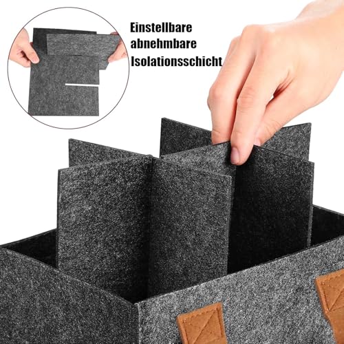 Männerhandtasche Bier mit Flaschenöffner und Grußkarten–Biertasche aus hochwertigem Filz für 6 Bierflaschen–Witzige Geschenk für Kollegen, Freunde & Männer, Ruhestand Geschenk