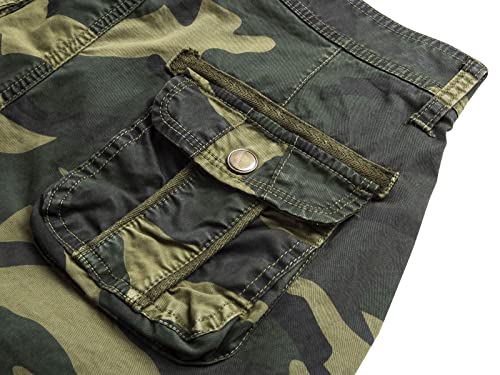 Foursteeds FSASH0097AO-2 Women Camouflage Cargo Shorts Athletic Cotton Multi-Pocket Capri Casual Summer Shorts Army Green Camo Us 2 thumb #4