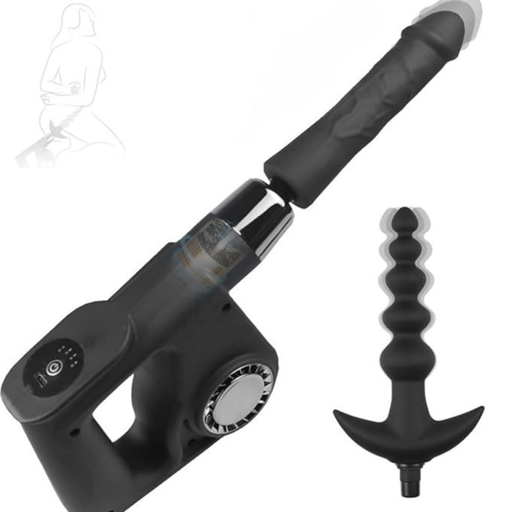 Dildo Sexmaschine Analvibratoren für Mann Frau, Fickmaschine Prostata Stimulation Männer mit 4 Stoßfunktion & 1 Diloschwanz & 1 Analkugeln-Kopf, SM Anal G-Punkt Masturbator Sexspielzeug