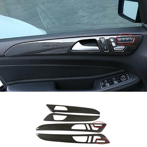 Carbon Fiber Car Accessory Inner Door Panel Cover Trim For Mercedes Benz GLE43 AMG 63 400 W166 GLS450 500 550 X166 GL350 450 X166 ML63 AMG 250 350 550 W166 2012-2019 Door Decoration (With memory)