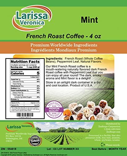 Mint French Roast Coffee (Gourmet, Natural, Granos, 4 oz) miniatura 2