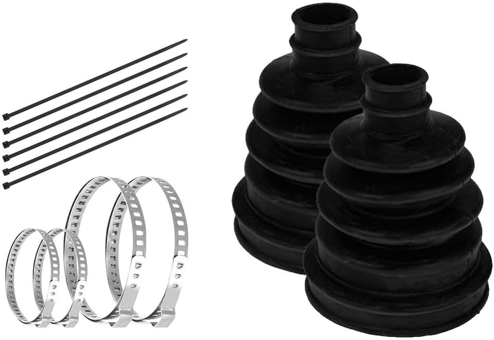 Vehicle Axle Boot Repair Kit with 2 For CV Boots, 4 Stainless Steel Clamps, and 6 Cable Ties for Enhanced Dust and Moisture Resistance (2PCS)