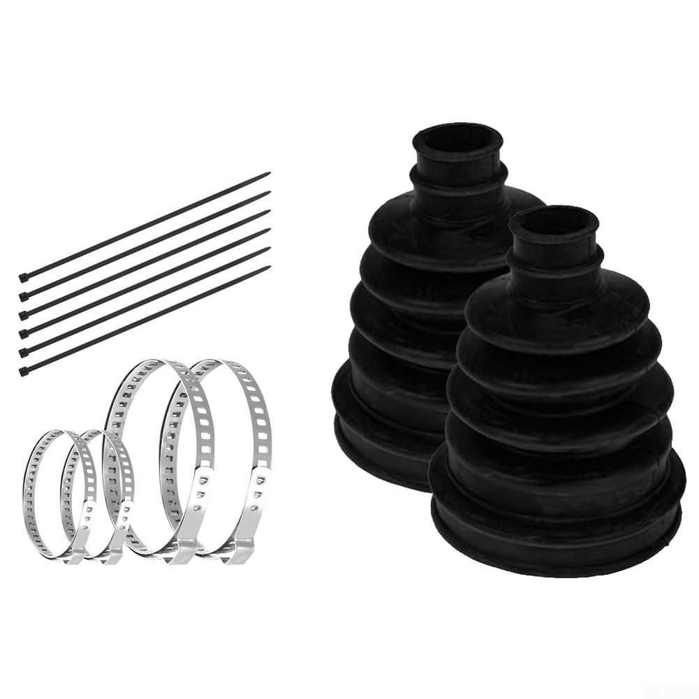 Vehicle Axle Boot Repair Kit with 2 For CV Boots, 4 Stainless Steel Clamps, and 6 Cable Ties for Enhanced Dust and Moisture Resistance (2PCS)