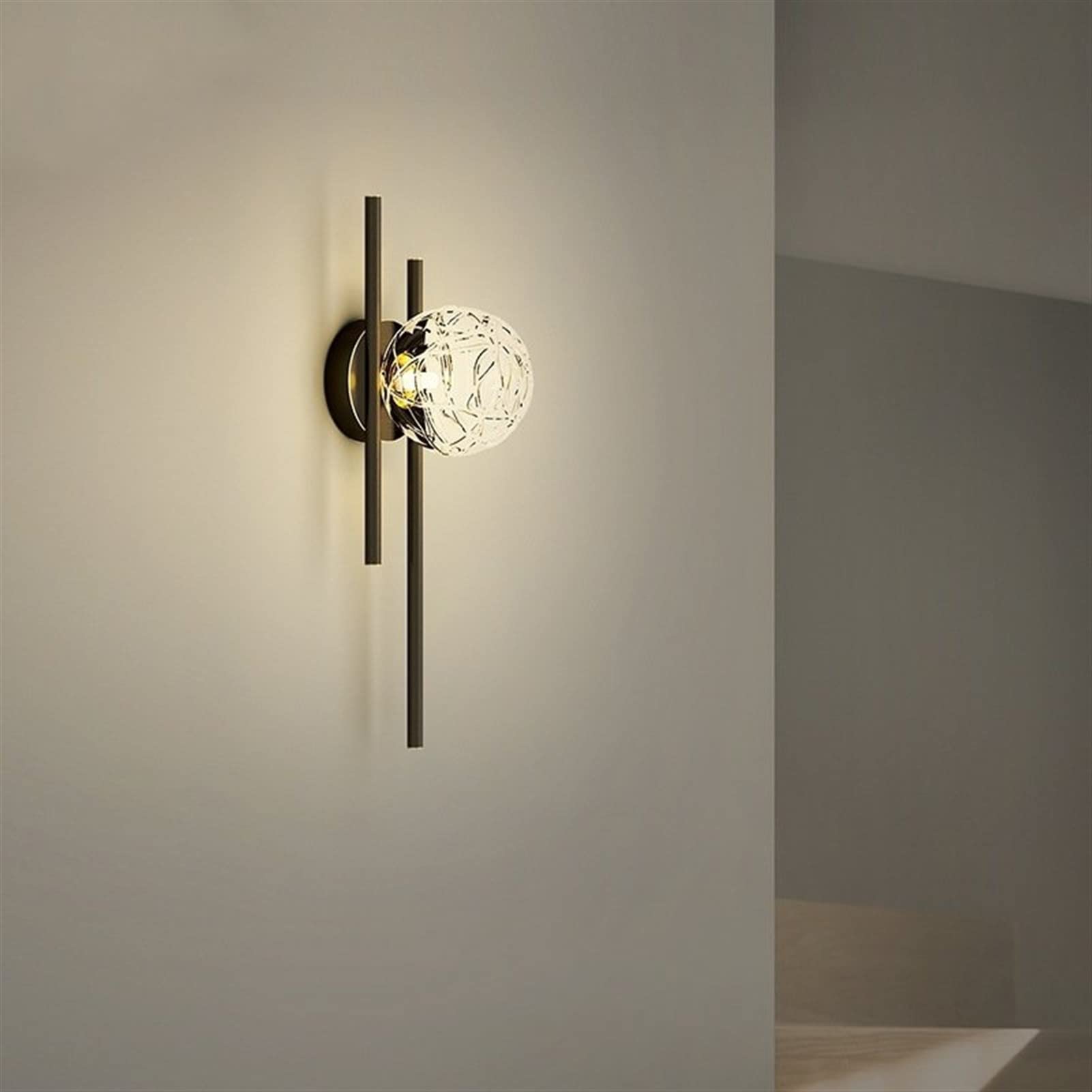 Aplique de pared LED de cristal moderno para iluminación interior de dormitorio y baño 5