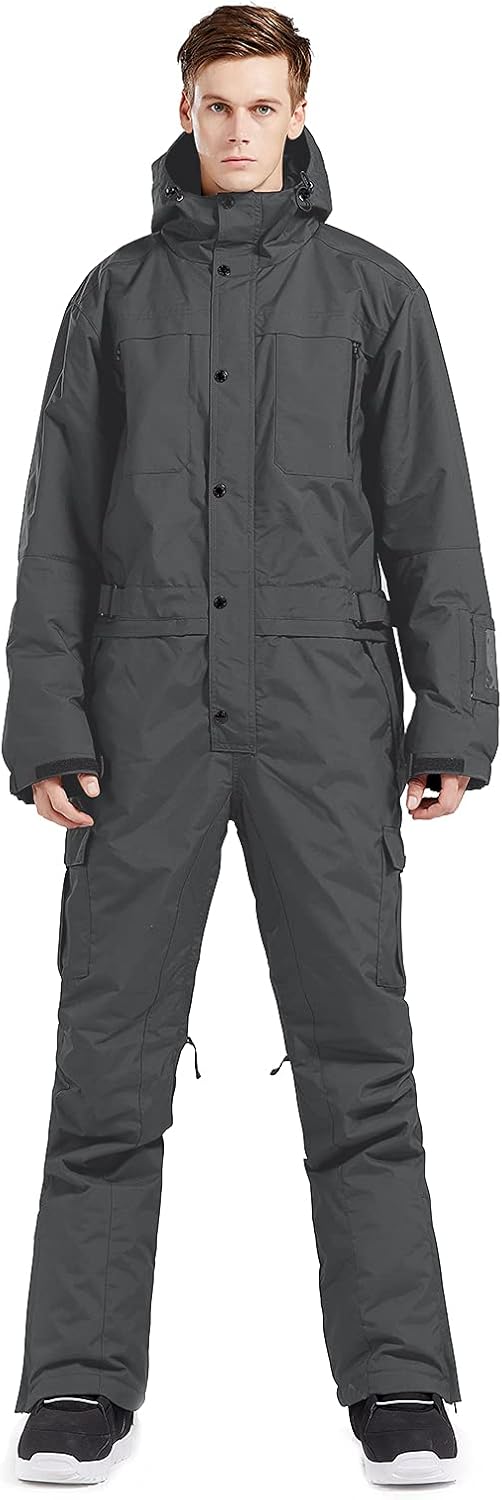 BGX Mens Waterproof One Pieces Snowsuits Winter Ski Suits Snowboard Jumpsuits Jacket for Skiing Outdoor Sports with Hooded