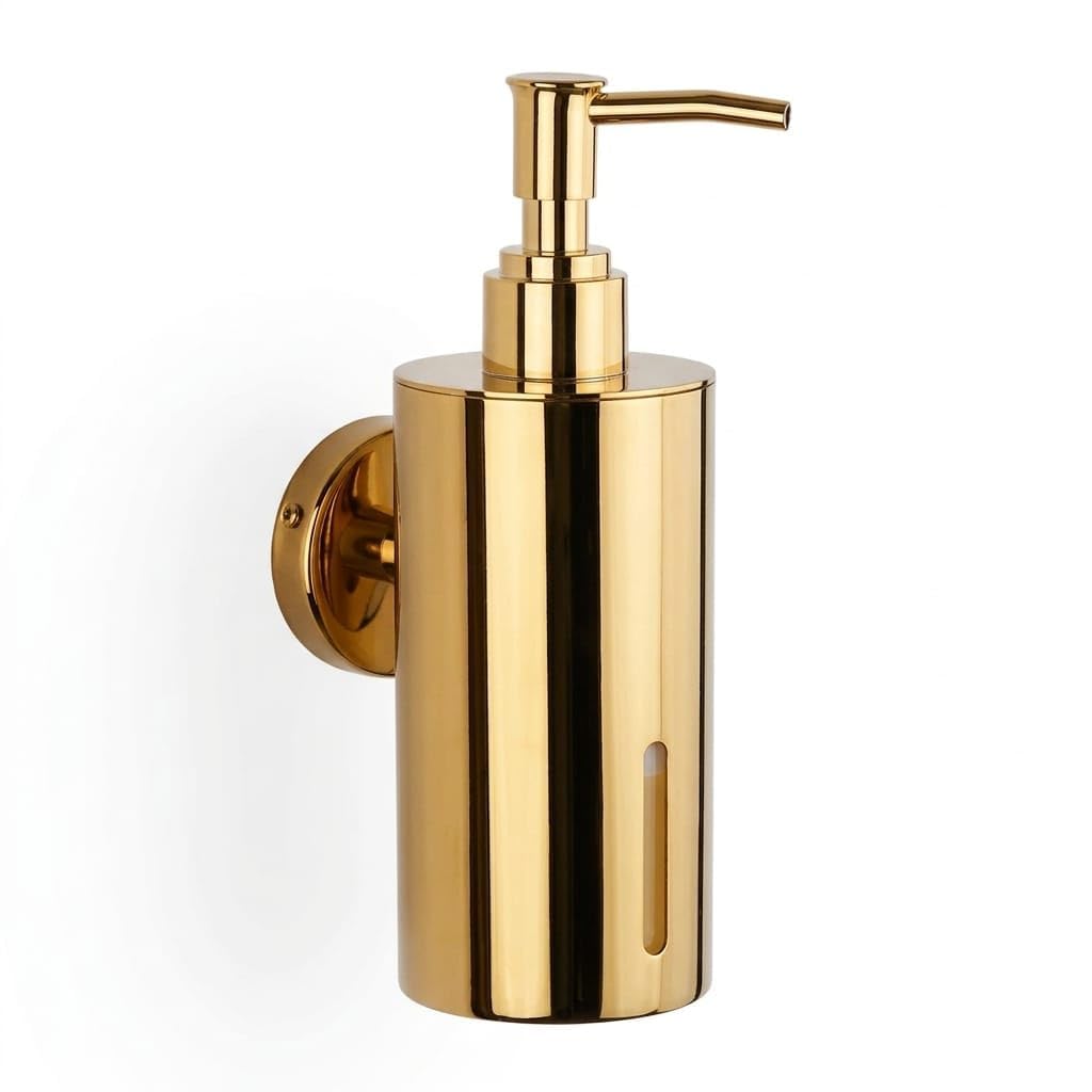 iSTAR Wall Mounted Stainless Steel Liquid Soap Dispenser, Steel Bathroom Soap Dispenser with Pump, Refillable Hand Wash & Sanitizer Dispenser for Bathroom & Kitchen (Gold)-image-35