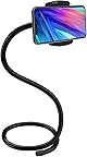 SnakeHolder スマホホルダー 自立する万能スマホスタンド フレキシブルアーム スマホ首対策 寝ながら 首掛け 卓上 床置き 360度回転 角度調整可能 長さ94cm シリコンアーム 在宅勤務 ウェブ会議 オンライン授業 ベッド 車 自転車 ベビーカー 自撮り 三脚 iPhone/Android 4.0～6.7インチ画面対応 (ブラック)