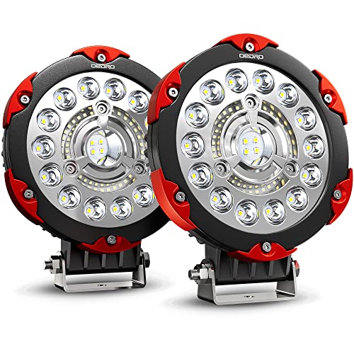 Image of OEDRO 7 Inch 135W Round LED Offroad Lights, 2PCS 15300LM Spot Flood Combo Light Pods Bumper Driving Lamp Fit for Boat, Jeep, Truck, ATV, SUV, UTV, Pickup, Motorcycle