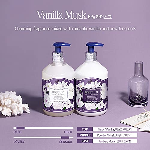 Bouquet Garni Shampoo Vanilla Musk - Long Lasting Fragrance Dry Hair Moisturizing Shampoo - Scalp Moisturizer And Cleansing With Natural Surfactant - Nutritious Amino Protein Natural Oil - 16.9 Fl. Oz #TOP2