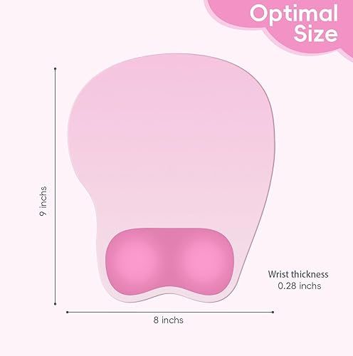 Miniatura 86 de Alfombrilla para mouse con soporte de muñeca, almohadilla antideslizante para mouse para oficina, computadora, laptop y Mac, cómoda y ligera