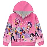 Girls Hoodies Demon Hunters Sweatshirts Fashion Cute Cartoon Graphic Rumi Mira Zoe Long Sleeve Zipper Jacket Hoodied (US, Age, 5 Years, 6 Years, Rose)