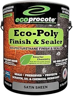 Eco-Poly Polyurethane Sealer & Floor Finish, Wood Floor Sealer & Concrete Sealer, Non Toxic Water Based Sealer (1 Gallon, Satin)