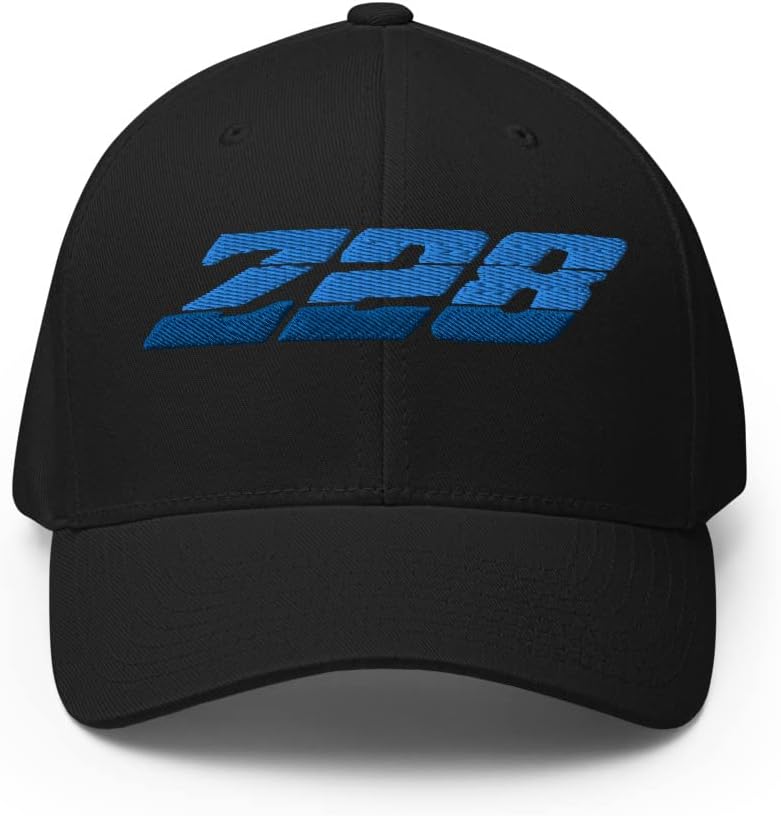 Chevy Camaro Z28 Shades of Blue 1980-1981 Z/28 Collector Car Embroidered Closed-Back Structured Cap Flexible Fitted Hat