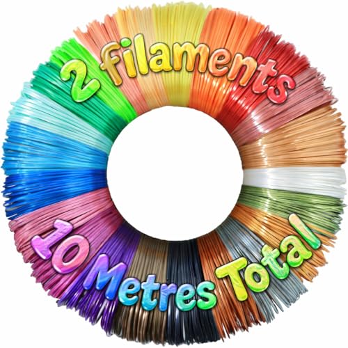 Image of Magicwand【2 Filaments】【5 Metres Each Total 10 Metres】 1.75 mm PLA Filaments for 3D Pens【Multicolored】