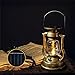 Ruitutedianzi 2X Retro Solar Hanging Candle Light LEDs Oil Lamp Flickering Flameless Solar Lantern Outdoor Garden Yard Lighting-Gold