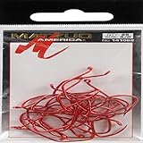 Matzuo Sickle Octopus Hook (Pack of 25), Red Chrome, 4/0, Pink