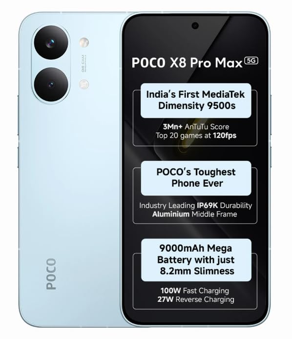 POCO X8 Pro Max 5G (Blue, X8 Pro Max 5G (Blue, 12GB RAM), (512GB