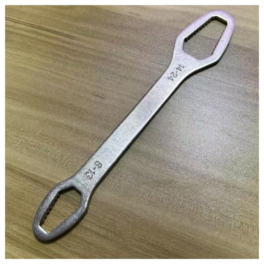 1pc Multipurpose silver 3.5mm Thick Wrench, Adjustable Self-Tightening Dual-Head Spanner, Wrench Mouth Size 8-24mm, Portable Manual Tool for Automotive & Home Use