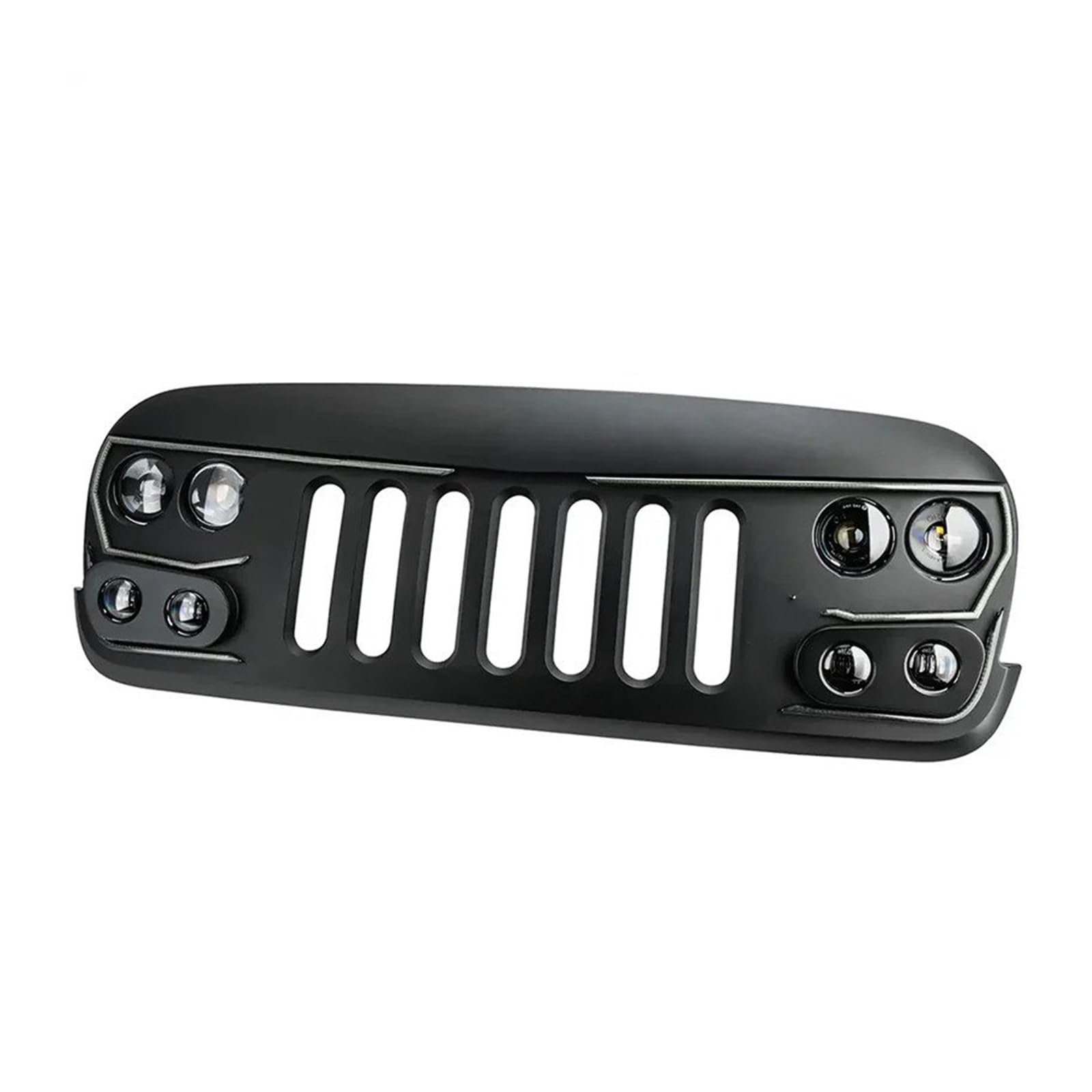 GRILLE PARE CHOCS Pour Jeep Pour Wrangler JK 2007-2018 Style Racing Avec Feux Jour À LED Grilles Pare-chocs Avant Extérieures Tout-terrain 4x4 Calandre Grille Nid D'abeille