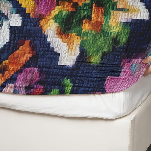Housse de couette rétro boho microfibre douce parure complète avec fermeture éclair EL67&A