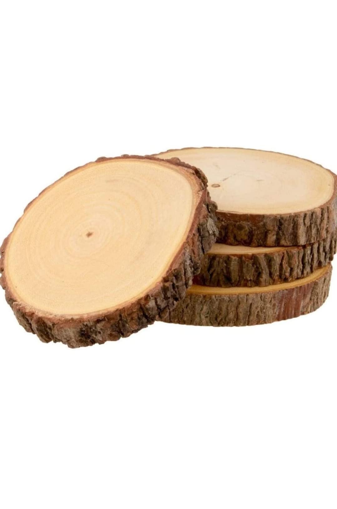 ORMANGO Wood Log Slices Round Circle Coaster with Bark, Wood Log Slice for DIY Crafts 3 Inch Set of 6 PCS