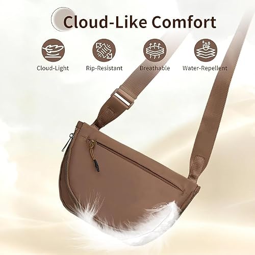 Fashion Crescent Moon Bag For Women & Men - Medium Nylon Shoulder Bag With Adjustable Strap, Lightweight & Foldable Design (A-Mint) — view 4