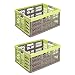 Produktbild 2X Stabile Profi Klappbox 45L - 54 x 37 x 28 cm - Einkaufskiste klappbar mit Soft-Griffe - Transportkiste stapelbar, Grün/Taupe