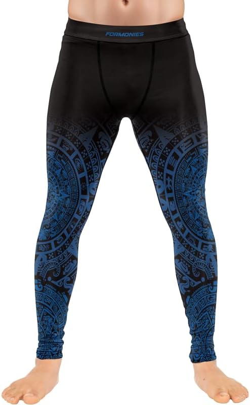Aztec Men Jiu Jitsu Spats Grappling Tight-fit Compression Leggings for Men MMA BJJ Workout