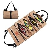 【 Bleiben Sie organisiert 】 5 Reißverschlusstaschen zur Organisation Ihrer kleinen Pillen, Schraubenschlüssel, Schraubendreher, Steckschlüsseln, Zangen und Schraubstock, Reifendruckmesser oder Flachwerkzeuge, halten Sie alle Ihre Steckdosen organisiert.