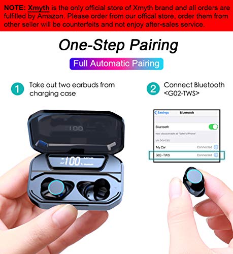 [Xmythorig Ultimate] True Wireless Earbuds Bluetooth 5.0 Headphones, IPX7 Waterproof Earphones for Sports, 110H Playtime w/ 3300mAh Charging Case, 3D Stereo Audio Touch Control in-Ear Headset w/Mic