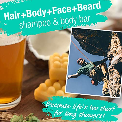 Bröö Craft Beer Bar Shampoo Hydrating Plastic-Free - 5.25 Oz.(149 G) - Sea Salt & Bergamot #TOP1