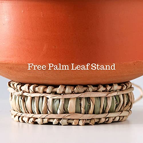 Swadeshi Blessings Exclusive Range Unglazed Clay Pot for Serving with Lid/Earthen Kadai/Mud Handi/Mitti Ke Bartan (with Mirror Shine) + Free ASH... - Image 7