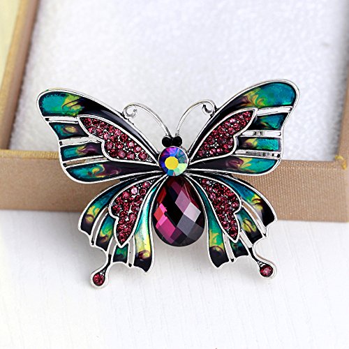 Image of Variety Styles Butterfly Brooch - Multi-Color Rhinestone Crystal Brooch Pin Cute Butterfly Shape Corsages Brooches Decoration Gift for Women