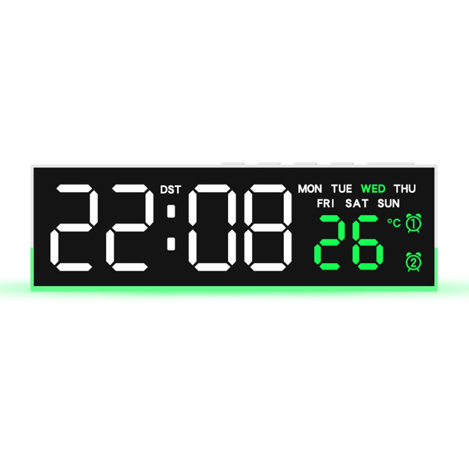 Qusinfc Alarm Clocks Digital Clock Night Light Digitals Alarms Clocks with Indoor Temperature Desk Clock for Bedroom Living Room Desk Alarm