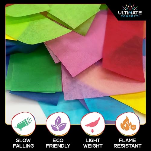 Image of Ultimate Confetti, Multicolor Biodegradable Confetti - Rectangular Fluttering Tissue Paper Confetti for Cannon and Launcher use - Best for Holidays, Birthday, Wedding, and Parties - 1 lb, 16 oz