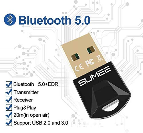 Usb Bluetooth 5.0 Adapter Dongle,Wireless Bluetooth Transmitter Receiver For Pc Laptop Computer Desktop Stereo Music Skype Call Keyboard Mouse Support All Windows 10/8 / 8.1/7 #TOP1