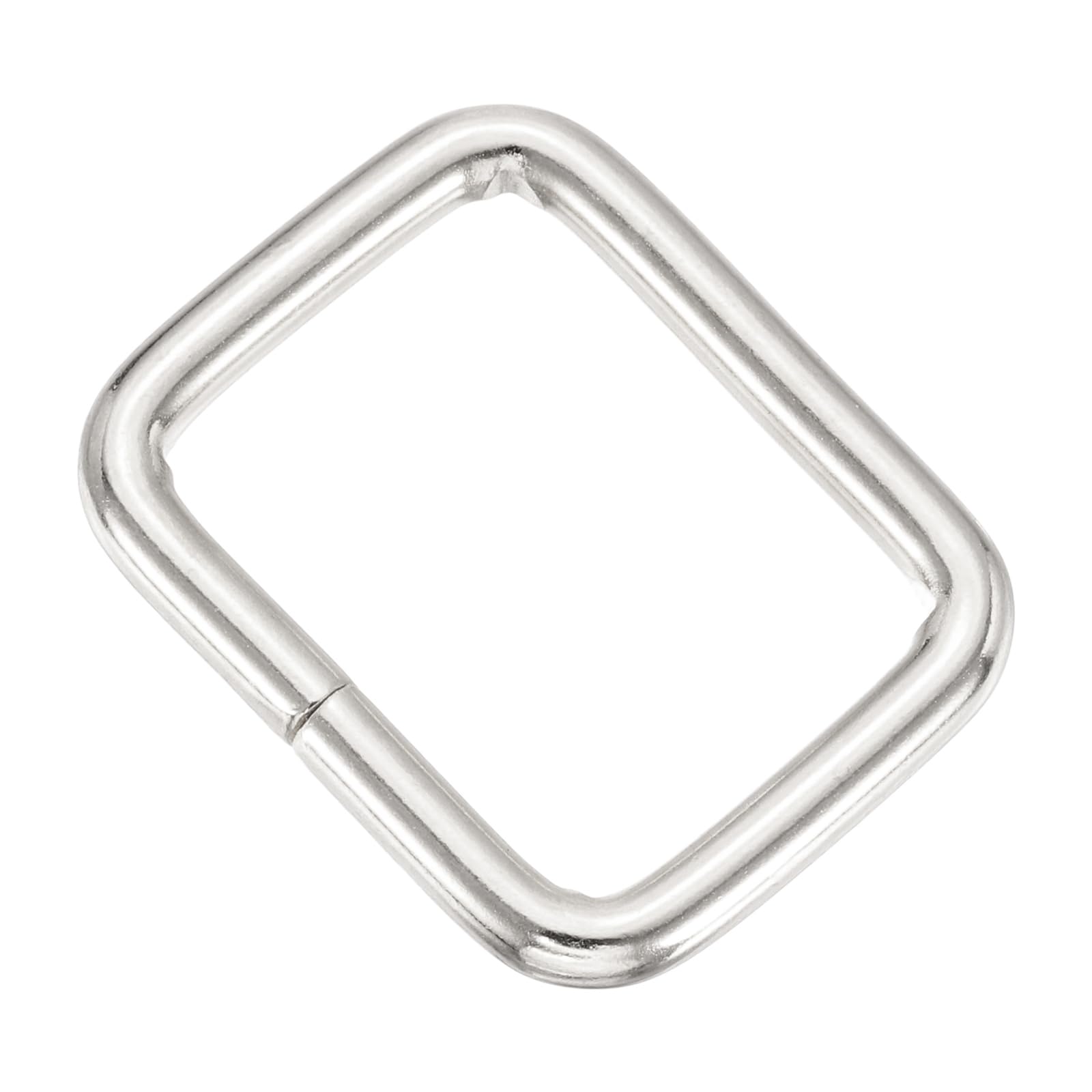 sourcing map 30 Pcs Metal Rectangle Ring, 3/4 x 5/8 Rectangle Buckle Ring Webbing Belts Buckle Metal Rings for Bag Belt Keychains DIY Loop Purse Making, Silver
