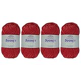 JubileeYarn Spongy Dish Yarn - 50g Per Skein - Color 101 Red - 4 Skeins