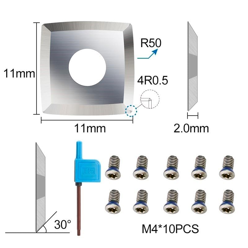 10 puntas de carburo 11x11x2.0 mm para torno miniatura 3