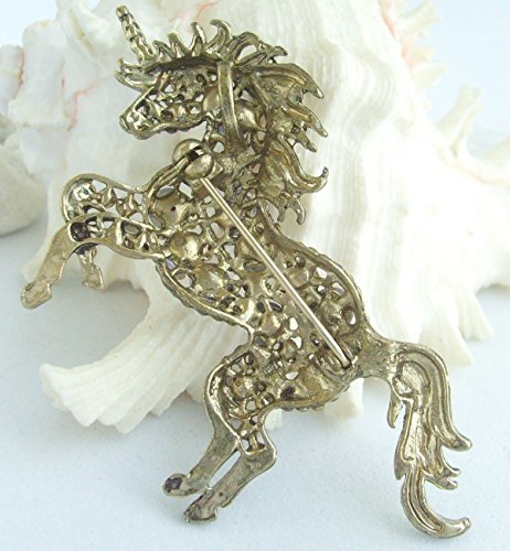 Image of Unique Animal Unicorn Horse Brooch Pin Pendant Austrian Crystal BZ6172
