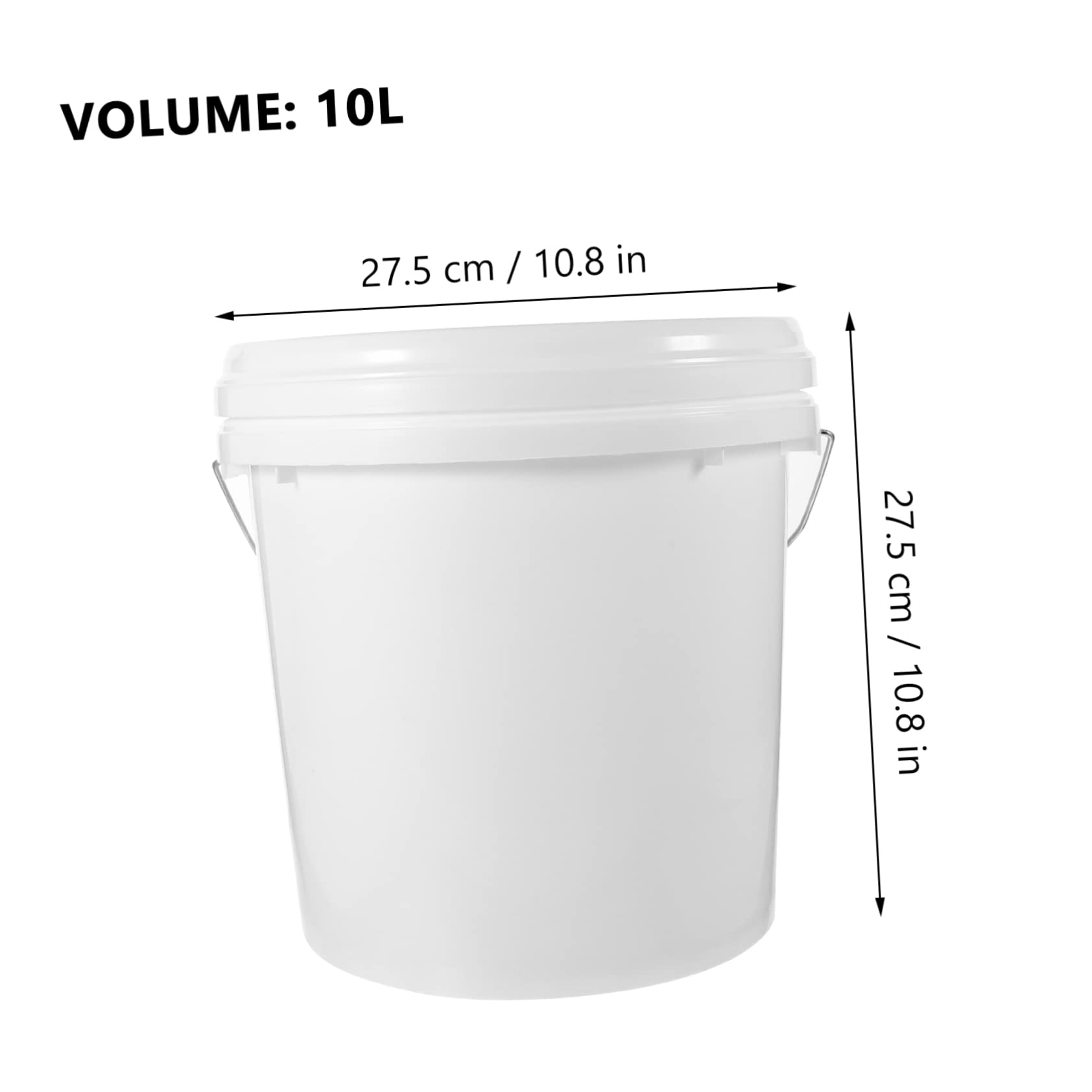 Operitacx Cubo de Pintura Práctico de 10 litros Blanco con Tapa, Fabricado en Hdpe Resistente, Multiusos Apertura para Aceite de Motor Adecuado para Almacenamiento