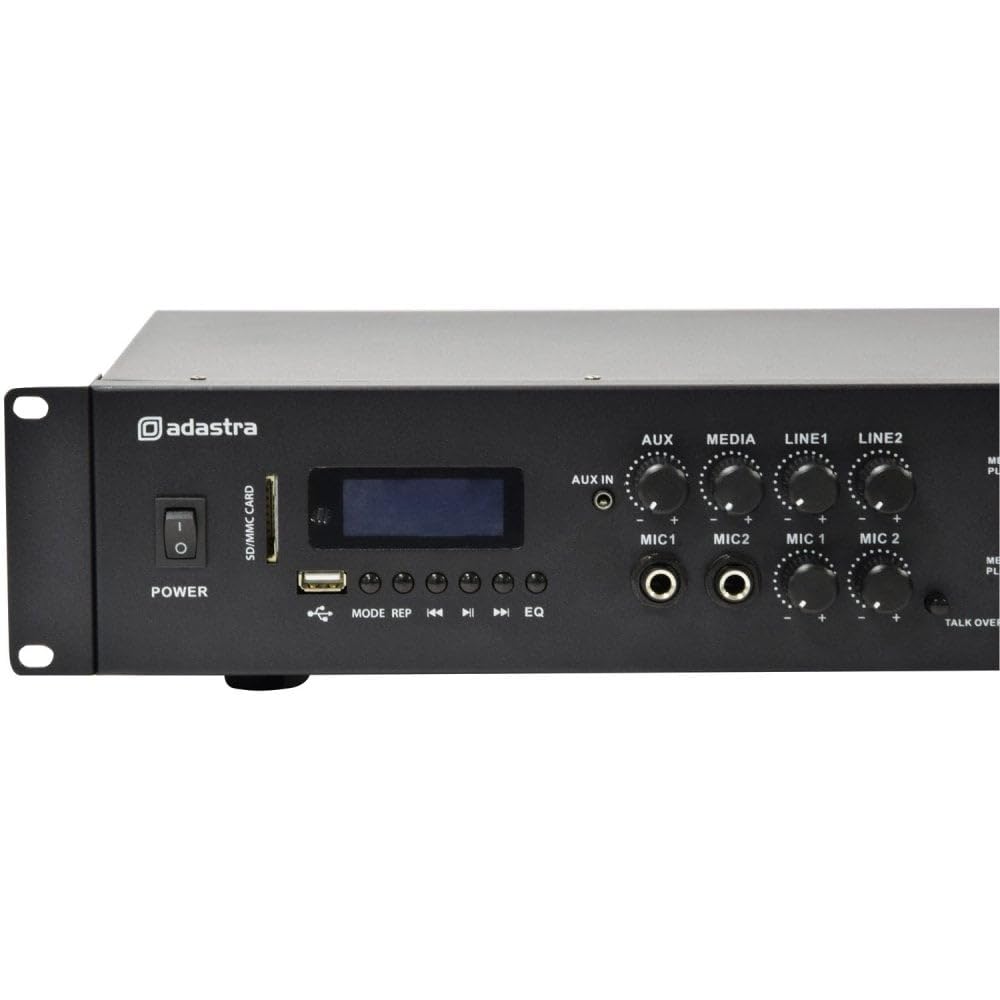 Adastra Podwójny wzmacniacz stereo z Bluetooth i odtwarzaczem multimedialnym 4 x 200 W