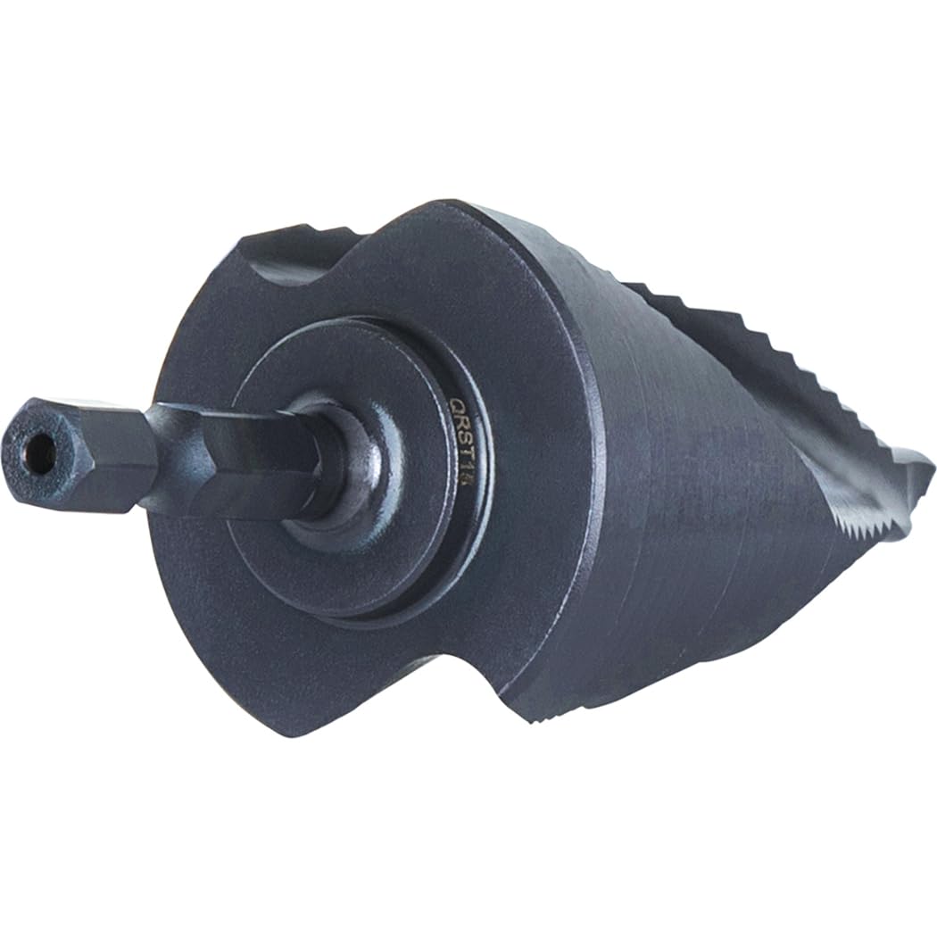 Klein Tools QRST15 wiertło stopniowe, spirala szybkiego uwalniania, podwójnie gwintowana, 7/8 do 1-3/8 cala, chwyt sześciokątny, stal cięta, drewno, plastik, aluminium