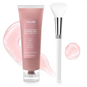 Collagen Wrapping Mask, K-Beauty Inspired Overnight Peel Off Face Mask with Hydrolyzed Collagen & Hyaluronic Acid - Firming Night Mask for Glass Skin, Deep Hydration & Wrinkles, 2.5 fl oz