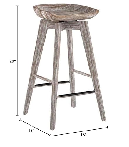 Boraam Bali Backless Swivel Bar Stool, Barnwood Wire-Brush, 29-Inch #TOP6