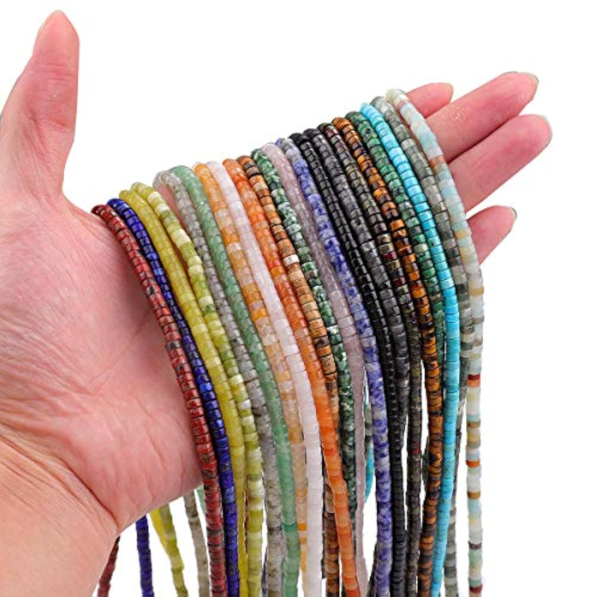 Natural Blue Semi-Precious Gemstone Spacer Beads, 4x2mm
