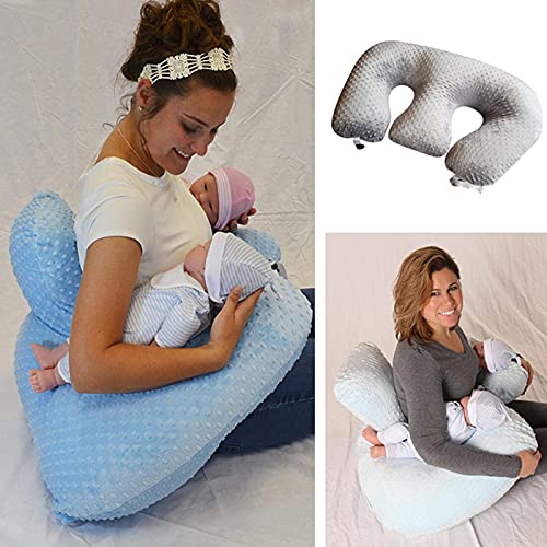 Almohada de lactancia multifuncional para gemelos, soporte ergonómico y valla de seguridad original para la seguridad del bebé, almohadas de lactancia para mujeres embarazadas, almohada multifuncional - imagen 3