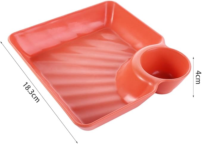 Set de 4 Platos de Sushi y Dumpling con Compartimento para Vinagre miniatura 3